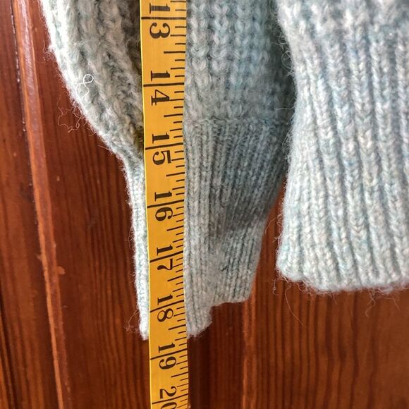 Sonoma NWOT Teal Cable Knit Oversized Recycled Pullover Crewneck Sweater Sz L - Picture 7 of 9